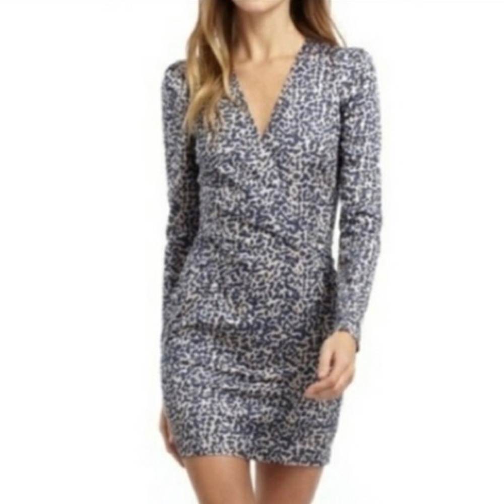 French Connection Blue Cheetah Print Dress